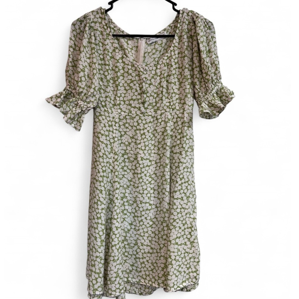 Faithfull the Brand Green Floral Midi Dress